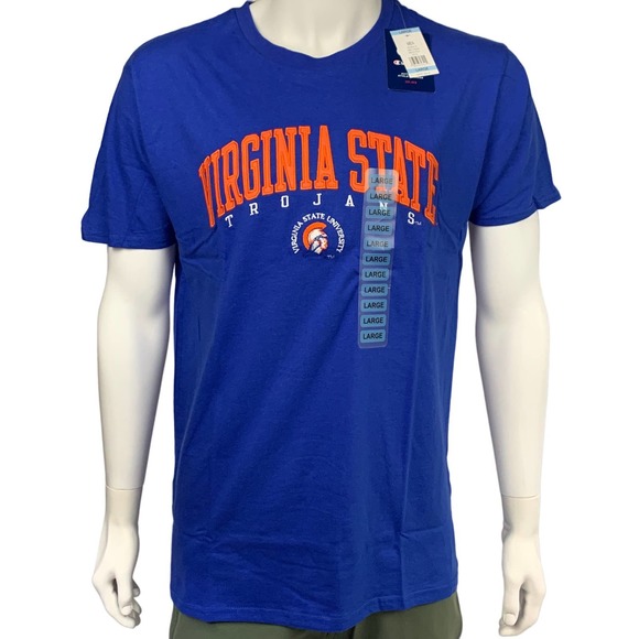 NWT Champion Virginia State Trojans Men’s Blue T- Shirt L Large - Picture 1 of 4